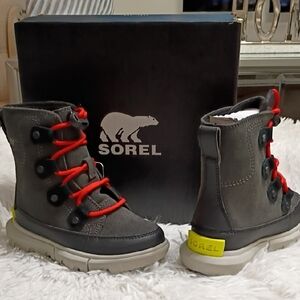 Sorel Childrens Toddler Sz 10 EU 27 Explorer Lace Up Boots 🆕 $90